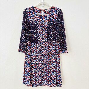 Boden Women's Size 10R Poppy Meadow Hotchpotch Pintuck Knee Length Dress